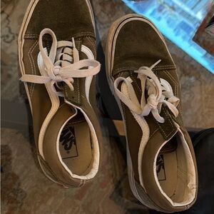 Vans Khaki and White Casual Sneakers